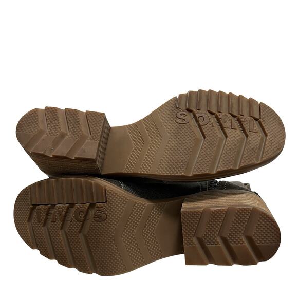 Sorel Womens Cate Leather Heeled Ankle Boots US 7 Army Green Waterproof Side Zip - Picture 8 of 10